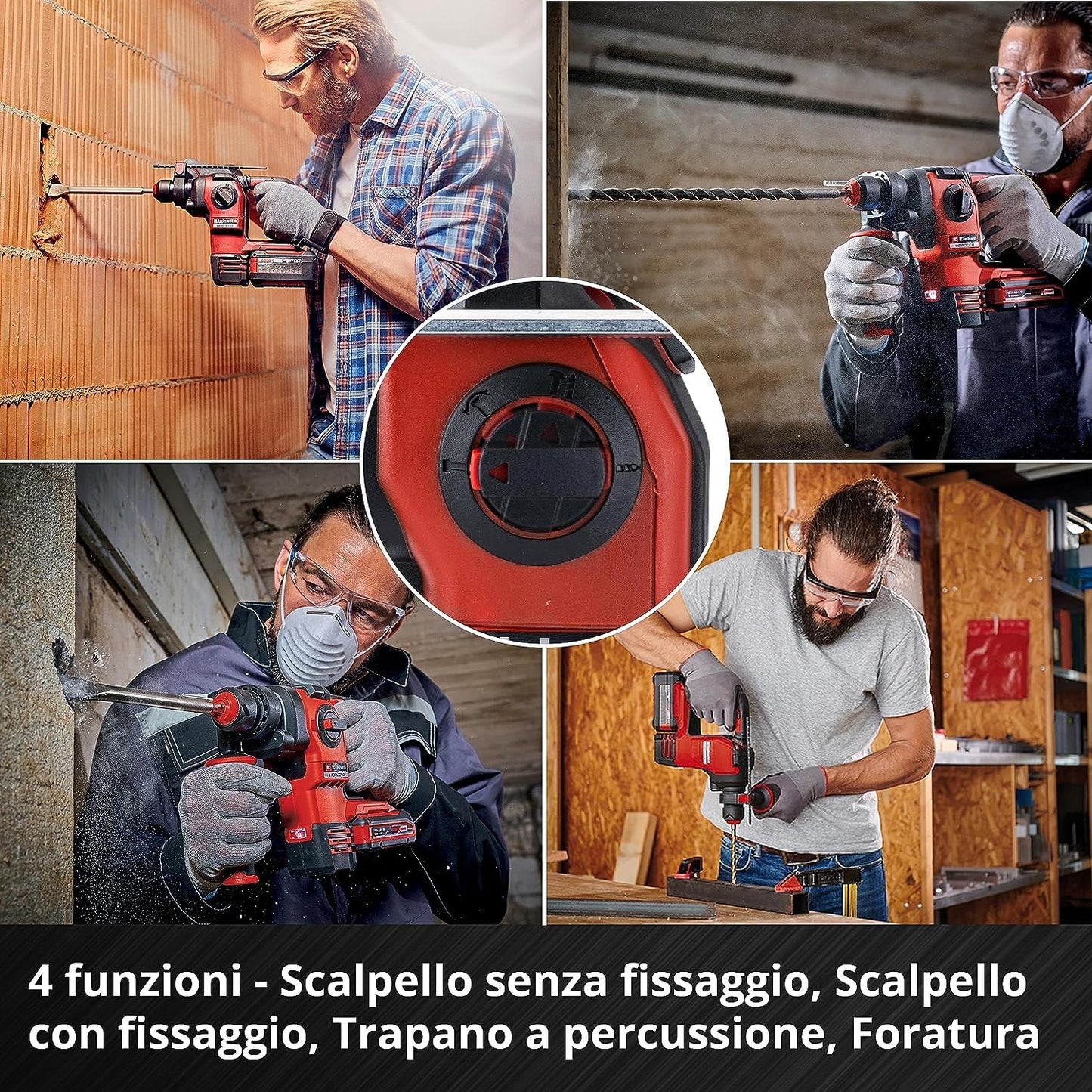 Einhell Tassellatore a batteria HEROCCO 18/20 Power X-Change (18 V, 2,2 J, motore senza spazzole, SDS-Plus, sistema elettronico di gestione del numero di giri, senza batteria e caricabatteria)