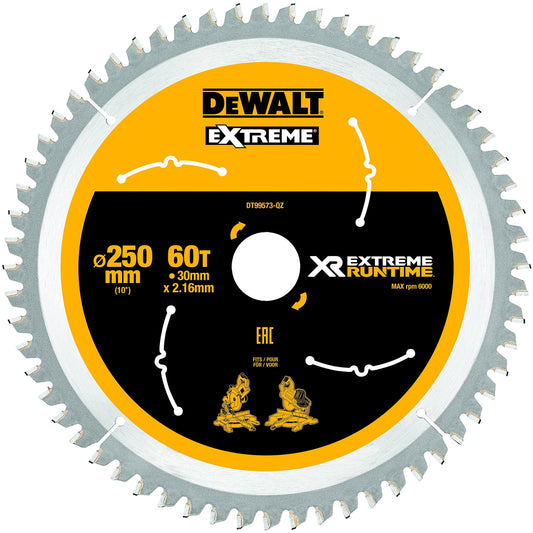 DeWalt, ACCESSORI UTENSILI XR FLEXVOLT, Lama circolare XR 250mm x 30mm 60 denti