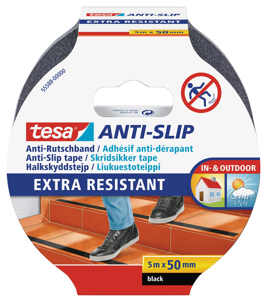 Tesa Anti Slip, 1 pezzi, 5 m X 50 mm, Nero, 55588 – 00000 – 11