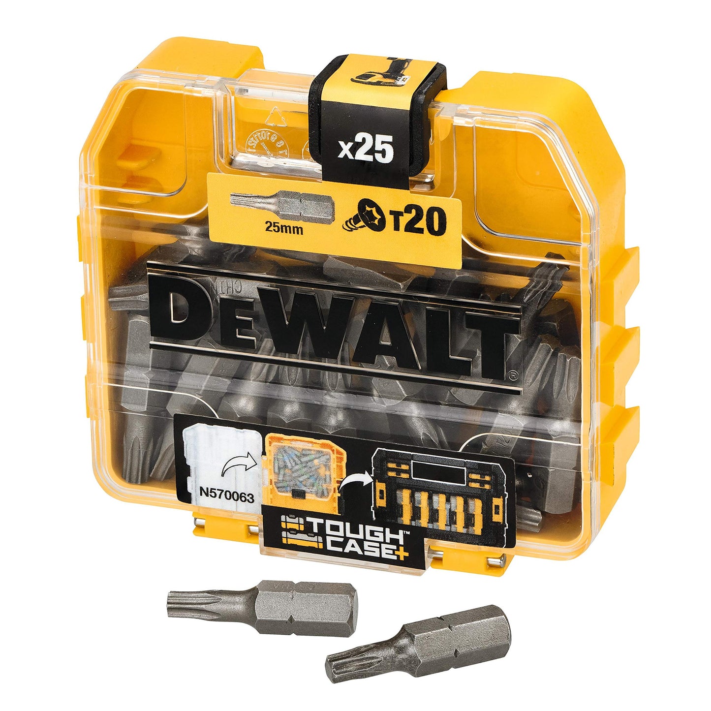 Dewalt DP42-QZ - Punte per avvitatore (20 x DT7961, dimensioni punte T20, lunghezza 25 mm, in acciaio ad alte prestazioni, con zona torsione, set di attrezzi per professionisti e hobbistici