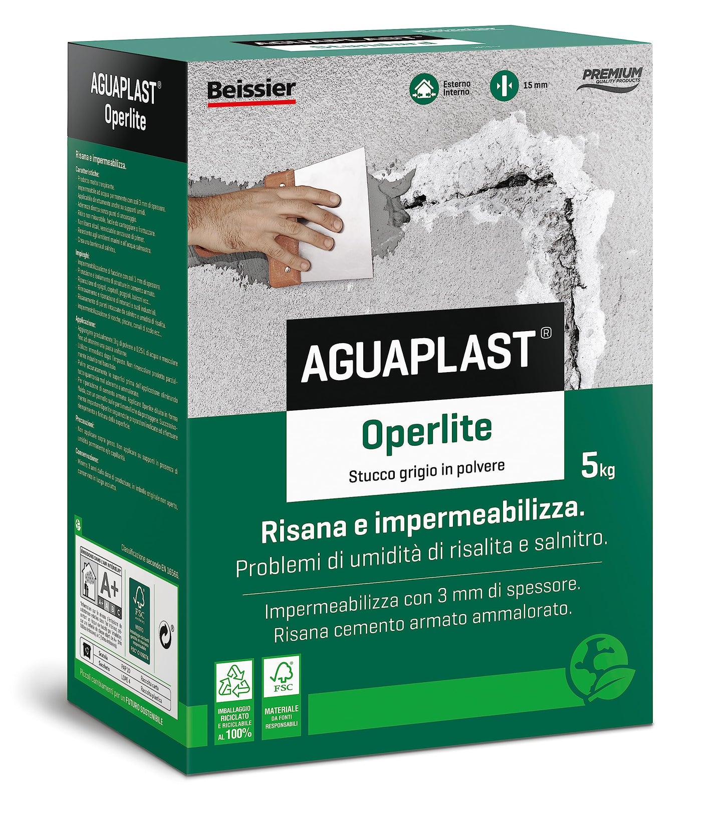 Aguaplast Operlite stucco risanante contro umidità e salnitro, 5kg