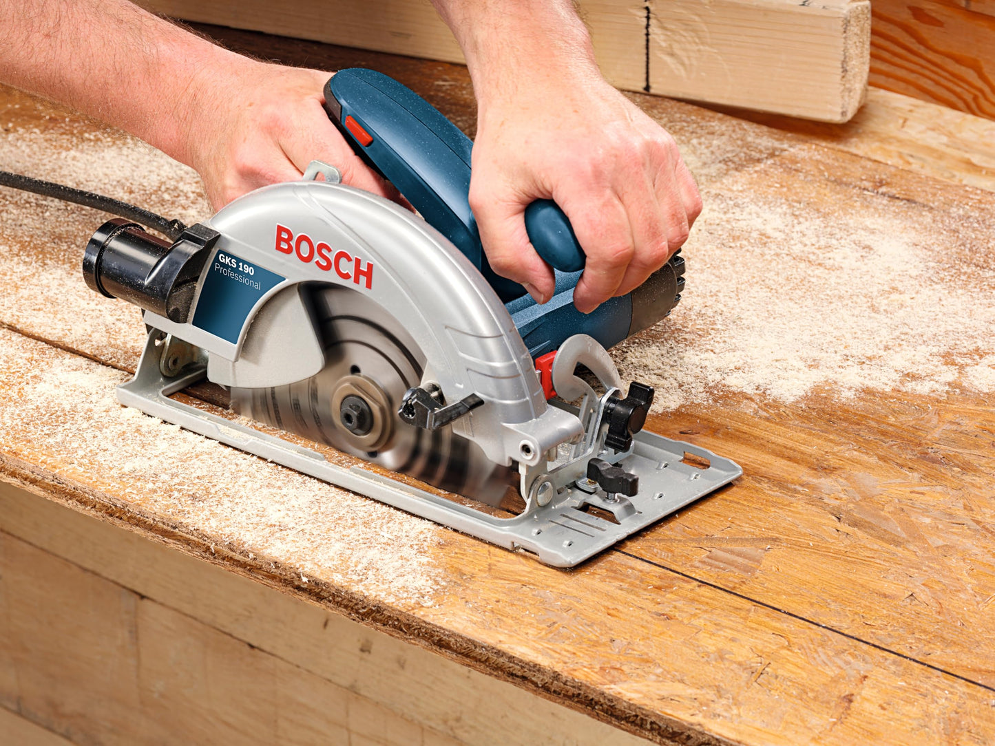 Bosch Professional Sega Circolare Gks 190 (Motore Da1400 Watt, Lama: 190 Mm, Profondità di Taglio: 70 Mm)