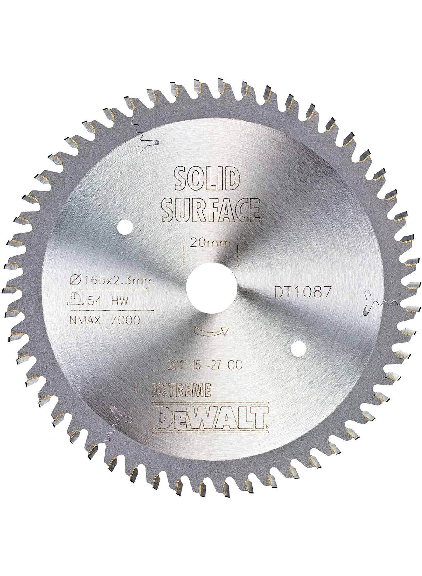 Dewalt Lama per sega circolare Extreme DT1087 (165/20, 54 denti, TFZ, 0°, per tagli extra sottili, 1 pezzo