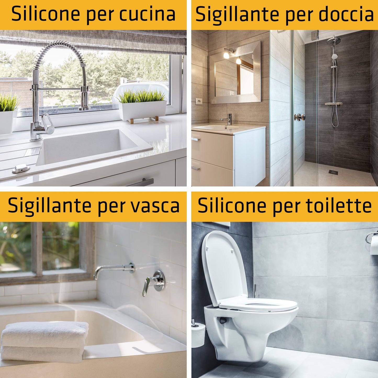 Sika - Sikasil C, Trasparente - Sigillante siliconico multiuso per applicazioni in bagni e cucine - Resistente a raggi UV, funghi e muffa - 300ml