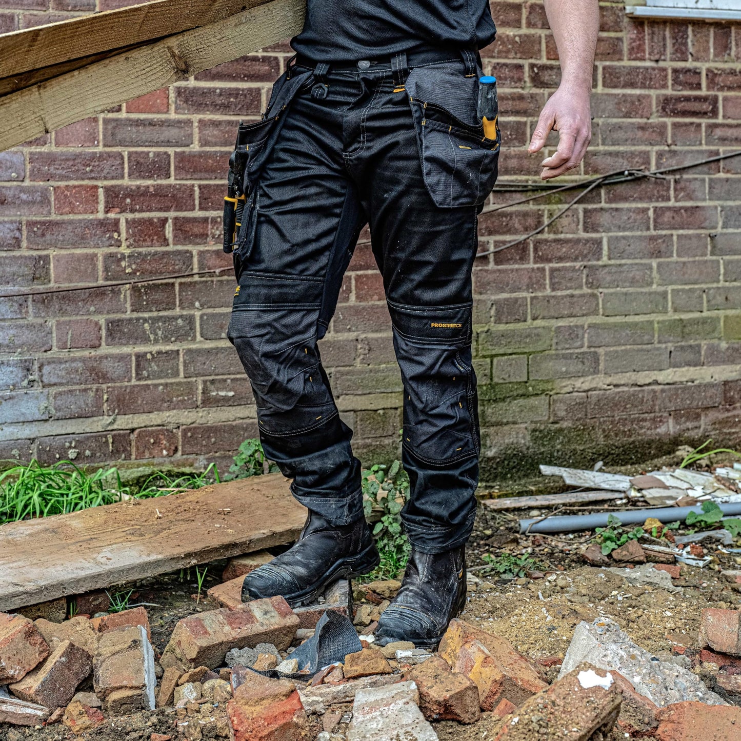 DEWALT Dewharr3431-tb Harrison PRO-Pantaloni Elasticizzati Vita 34" Gamba 31", Nero/Grigio, 34W / 31L Uomo