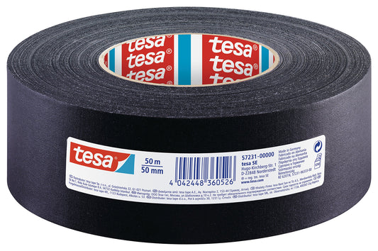 tesa Extra Power Perfect - Nastro in tessuto rinforzato Ductape per fai da te, riparazione, fissaggio, rinforzo e scrittura, 50 m x 50 mm, colore: nero